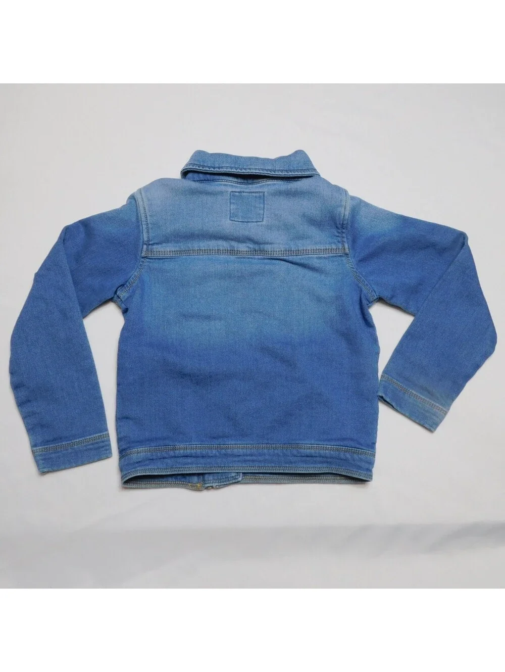 OshKosh B'gosh Girls Size 6 Denim Moto Jacket Asymmetrical Zip Jean Coat Blue
